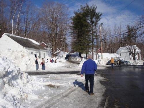 Walking to town meetin