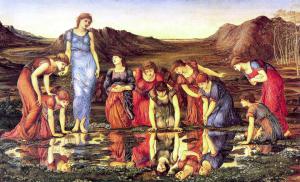 (The Mirror of Venus, Sir Edward Coley Burne-Jones, Bt ARA. 1898)